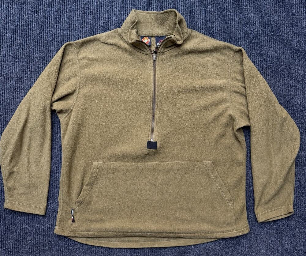 Peckham USMC Fleece Jacket Mens Large Coyote Brown Polartec Pullover Military